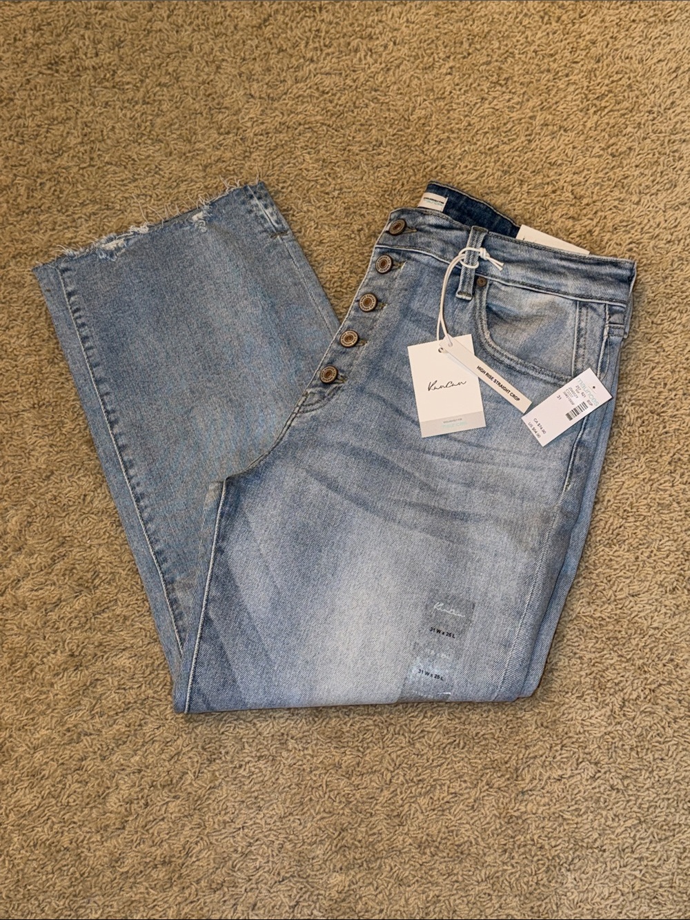 KanCan Light Blue High-Rise Button-Fly Jeans